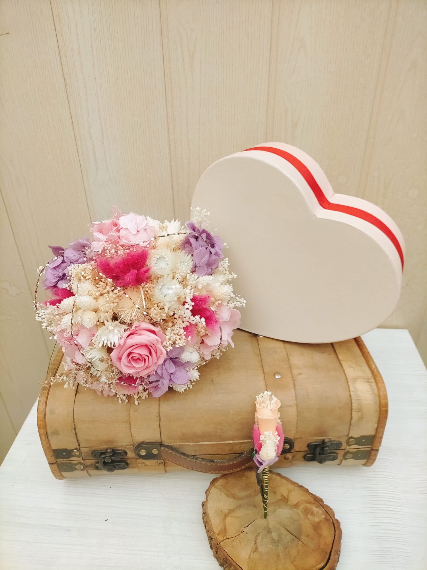 Ramo preservado en tonos rosa